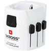 SKROSS | 1.103155 | PRO Light | Adattatore Universale da Viaggio a 2 e 3 Poli con presa SHUKO - fino a 1535 Watt. Protezione Anti Scossa