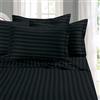 Elegant Comfort Best, Softest, Coziest 6-Piece Sheet Set. - 1500 Thread Count Egyptian Quality Luxurious Wrinkle Resistant 6-Piece Damasco Stripe Lenzuola, California King Nero
