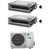 CONDIZIONATORE DAIKIN DUAL SPLIT CANALIZZABILE ULTRAPIATTO 9000+9000 BTU INVERTER 2MXM40N CON COMANDO A FILO A+++