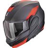 Scorpion Casco moto ribaltabile Scorpion EXO-TECH EVO TEAM nero-argento-rosso opaco, 2XL