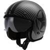 LS2 Casco moto jet LS2 OF601 Bob II Carbon Star nero opaco, M