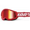 100% Occhiali da motocross per bambini 100% STRATA 2 rosso rosso plexi,