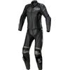 Alpinestars STELLA GP PLUS 2 tuta da moto in pelle a due pezzi da donna nera e grigia metallizzata, 44