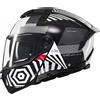 MT Helmets Casco moto apribile MT Atom 2 SV Strange nero-bianco-grigio, 2XL