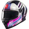 MT Helmets Casco moto integrale MT Stinger 2 Tron grigio-viola-rosa, S