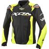 IXON Giacca moto in pelle IXON Vortex 3 nero-giallo fluo, M