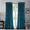 Roslynwood Tende in velluto blu pavone per finestra oscurante, super morbide, lussuose, per camera da letto, isolamento termico, con tasca per asta, per soggiorno, 52 x 84 L, blu pavone, 2 pannelli