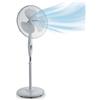 Innoliving Ventilatore a Piantana INN-503ROUND Griglia Mesh, Diametro 40 cm, 3 Velocità, Oscillazione, Altezza Regolabile, Base Rotonda (Senza Telecomando)