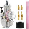 ZSDTRP PW Carburatore da 26 mm, getto di potenza, prestazioni universali per moto tutto terreno da 75 cc a 125 cc, motocross, Enduro, VTT, Quad, scooter (26mm)