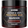 WYCOON Kit Riparazione Pelle Borgogna - Tintura Liquida, Vernice e Crema Colorante per Divani, Mobili, Sedili Auto, Scarpe, Giacca| Ripristina Pelle Graffiata e Sbiadita