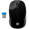 HP 200 Mouse Wireless, Tecnologia LED Rosso, Laser fino a 1000 DPI, 3 Pulsanti, Rotella Scorrimento, Ricevitore USB Wireless 2.4 GHz, Design Pratico e Confortevole, Ambidestro, Nero