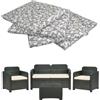 GHIOCUSCINI | Set di 4 Cuscini da Esterno per Salottino in Rattan, Fantasia RAMAGE, Tessuto Cotone/Poliestere, Sfoderabile, 58 x 51 cm, Alto 5 cm, Made in Italy