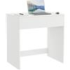 ComfortCove Scrivania Bianca con Cassetto, Piccola Scrivania per Ufficio in Casa per Laptop, Postazione di Lavoro Funzionale per Casa o Ufficio, Tavolo Semplice e Salvaspazio per Studio o Gaming 75 cm