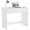ComfortCove Scrivania Bianca con Cassetto, Piccola Scrivania per Ufficio in Casa per Laptop, Postazione di Lavoro Funzionale per Casa o Ufficio, Tavolo Semplice e Salvaspazio per Studio o Gaming 90 cm