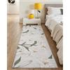 COLOR&GEOMETRY COLOR & G Tappeti da Letto 60x180cm Lavabile Low Stack Anti-Slip Runner Tappeti con Fiori in Stile Rurale, Comfort Plant-ispirato Corridoio Runner per Camera da Letto, Soggiorno