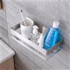 Trlyane Mensola Doccia Senza Foratura in Acciaio Inox SUS304, Porta Shampoo da Parete con Adesivo, Porta Bagnoschiuma per Bagno Doccia Cucina, 23 x 10 x 8 cm, Argento