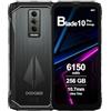 DOOGEE Blade10 Pro Energy Rugged Smartphone Android 15, 6GB RAM+256GB ROM, 10.7mm Thin, 6150mAh, 6.6 HD+ 90Hz, 50MP AI Camera, Octa-Core, Dual SIM, NFC, Telefono Indistruttibile Unlock, 2025, Nero