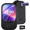 Gueray 64GB Mini Lettore MP3 con Fotocamera Bluetooth 5.3 Lettore Musicale con Altoparlante Schermo Tattile Supporto FM Radio Registratore Vocale Video Allarme Funzione E-book Scheda TF