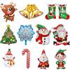 Hileyu 12PCS Grande buon Natale palloncini Palloncino in alluminio Babbo Natale/Pupazzo di neve/Renna/Alce Palloncino ad elio per forniture per decorazioni per feste di Capodanno