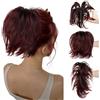 Gorger Extension a coda di cavallo da donna, capelli sintetici corti e mossi, con pettini regolabili, voluminosi e voluminosi, per acconciature rapide (rosso)