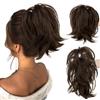 Gorger Extension a coda di cavallo da donna, capelli sintetici corti e mossi, con pettini regolabili, voluminosi, per uno styling rapido (marrone-5)