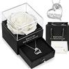 Hnustbo Festa Della Mamma Regalo Originale, Rosa Stabilizzata Vera Rosa eterna Con Collana, Regalo Natale Donna, Rosa Eterna Stabilizzata, Regali San Valentino Regalo Natale Compleanno per la Mamma