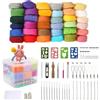 BDHYYM Set di 36 Lana Feltro Gomitoli Colorati Soffice Kit Feltro di Lana Fai da Te con Ago lana Cardata Adatto per Lavoretti Creativi Fai da Te, con Kit di Attrezzi