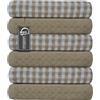 Casabella Confezione da 6 strofinacci da cucina in spugna di cotone, morbidi, altamente assorbenti, per piatti e bar, prezzo imbattibile (set da 6 pezzi, beige)