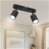 VEKIDOT Faretti da Soffitto Orientabili, Moderna Plafoniera LED Nero, Faretti con 2 Luci Lampada da Soffitto GU10 per Cucina, Soggiorno, Lampadina Non Inclusa
