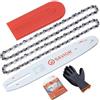 SAVIOR 2 catene per motosega con protezione guida e guida da 25 cm, 3/8 LP 40 maglie da 1,1 mm, compatibili con Makita DUC254, Einhell GE-LC 18/25 Li, Husqvana e altri