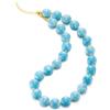 COOLSTEELANDBEYOND Colorati Perlina Statement Dichiarazione Collana, Journey Blu Resina Stringa di Perle Oro Catena Regolabile, Festa