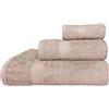Vionara Home Set Asciugamani 3 Pezzi (Viso + Ospite + Telo) in Spugna 560gr, 100% Cotone, Asciugamani per Bagno, Palestra, Hotel e Spa, Morbidi e Assorbenti, Tris Bagno (Rosa Antico)