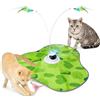 Toozey Giocattolo per Gatti, Gioco Elettrico Nascondino con 3 Piume Intercambiabili, Ricaricabile, Giocattolo Intelligente per Auto-intrattenimento con Telecomando, Verde