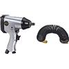 Stanley 160157Xstn Kit Avvitatore Ad Impulsi In Valigetta, 1/2 Con 10 Bussole, Velocità 4600/Min & 8221577Stn Tubo Spiralato 10 Metri Attacco Rapido, Nero