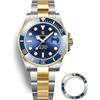 RollsTimi Nuovi Uomini Orologio Da Polso Meccanico di Lusso Lunetta In Ceramica Orologio Automatico Vetro Zaffiro Orologio per Gli Uomini Relogio Masculino (oro blu)