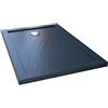 Idralite Piatto Doccia Slim 80x140x4 cm Rettangolare Acrilico Bordato Antracite Effetto Pietra mod. Flower