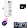 Firstoy Telecamera nascosta, presa UE con 3 porta USB e porta di tipo HD WiFi adattatore UE fotocamera con visione notturna e funzione di visualizzazione remota per casa ufficio sicurezza interna
