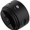 UKD Telecamera WiFi Mini Telecamera A9 Telecamera di Sorveglianza HD 1080P Notte per Ufficio a Casa Nero