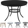 Delixike Copritavolo da giardino rotondo, impermeabile, antivento, anti-UV, rivestimento per mobili da giardino, resistente agli strappi, 600D, 124 cm, colore: nero…