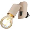 BRILONER - Applique da parete interno, orientabile, presa E27, applique camera da letto, applique da parete, lampada da parete, 9,5 x 6,7 x 7,8 cm, beige