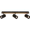 BRILONER - Plafoniera, attacco GU10, max. 9W, faretti soffitto, lampada soffitto, plafoneria soffitto, plafoniere da soffitto, plafoniera camera da letto, faretto, 70 cm, legno nero