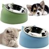 kathson 2 ciotole rialzate per gatti, inclinate di 15°, inclinate di 15°, rialzate, per cani e gattini, antiscivolo, staccabili, in acciaio inox, base inclinata per animali domestici di piccola taglia