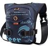 DORRISO Moda Marsupio da Gamba Uomo Leggero Moto Borsa da Tattica con Foro Auricolari Borsa Cosciale per Escursionismo All'aperto Viaggio Sportivo Impermeabile Uomo Borsa a Tracolla Blu