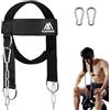 Flintronic Allenamento Collo Imbracatura Testa, Cinghia di Testa del Collo, Regolabile Head Harness con D-Hook Attacco, Supporto Allenamento Collo Pesi per Sollevamento Pesi Fitness