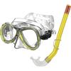 Seac Set Capri SLT, Maschera e tubo da snorkeling per adulti, ragazzi e bambini, giallo, standard