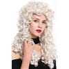 WIG ME UP - B17-2P-B-60 Parrucca Donna Uomo Barocco Rinascimento Re Nobiluomo Lunga Ricci Bianco Biondo platino