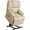 Astan Hogar automatik Up poltrona Relax con massaggio. funzione aiuto Alza persone E reclinazione elettrica, imbottitura poliuretano PUR 30kgs/M3, Sabbia, medio