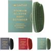 LauTus1 Spazzola esfoliante per il corpo in silicone di alta qualità, per tutti i tipi di pelle, con ventosa e gancio, morbida luffa in silicone per pelli sensibili, uomini, donne, bambini (verde