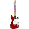 EKO GUITARS - S-300 CHROME RED VISUAL NOTE, Chitarra Elettrica Visual Note, Corpo Pioppo, Manico Acero, Tastiera Resina, Lamina Visual Note che si interfaccia con l'APP dedicata, Colore Chrome Red