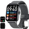 Motsfit Orologio Smartwatch Donna Uomo Watch: 1,85 Schermo Contapassi con Risposta Chiamate Cardiofrequenzimetro da Polso con SpO2 Impermeabile Orologi Smart Watch Pressione Sanguigna per Android iPhone